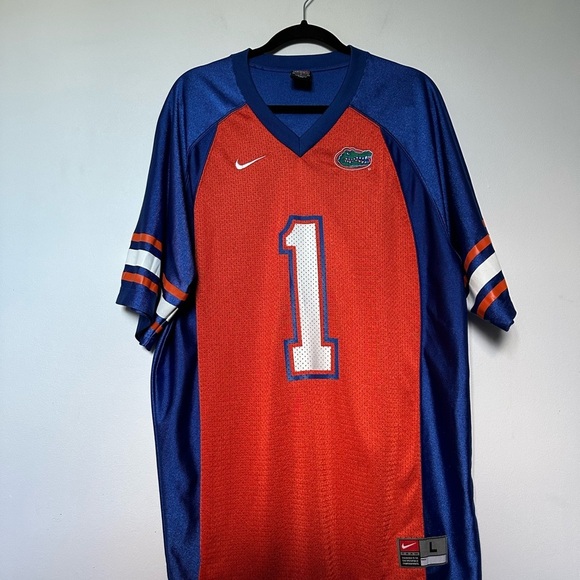 Vintage Nike Florida Gators NCAA Football Jersey #1 Blue Orange Men's Size Large - Picture 3 of 14